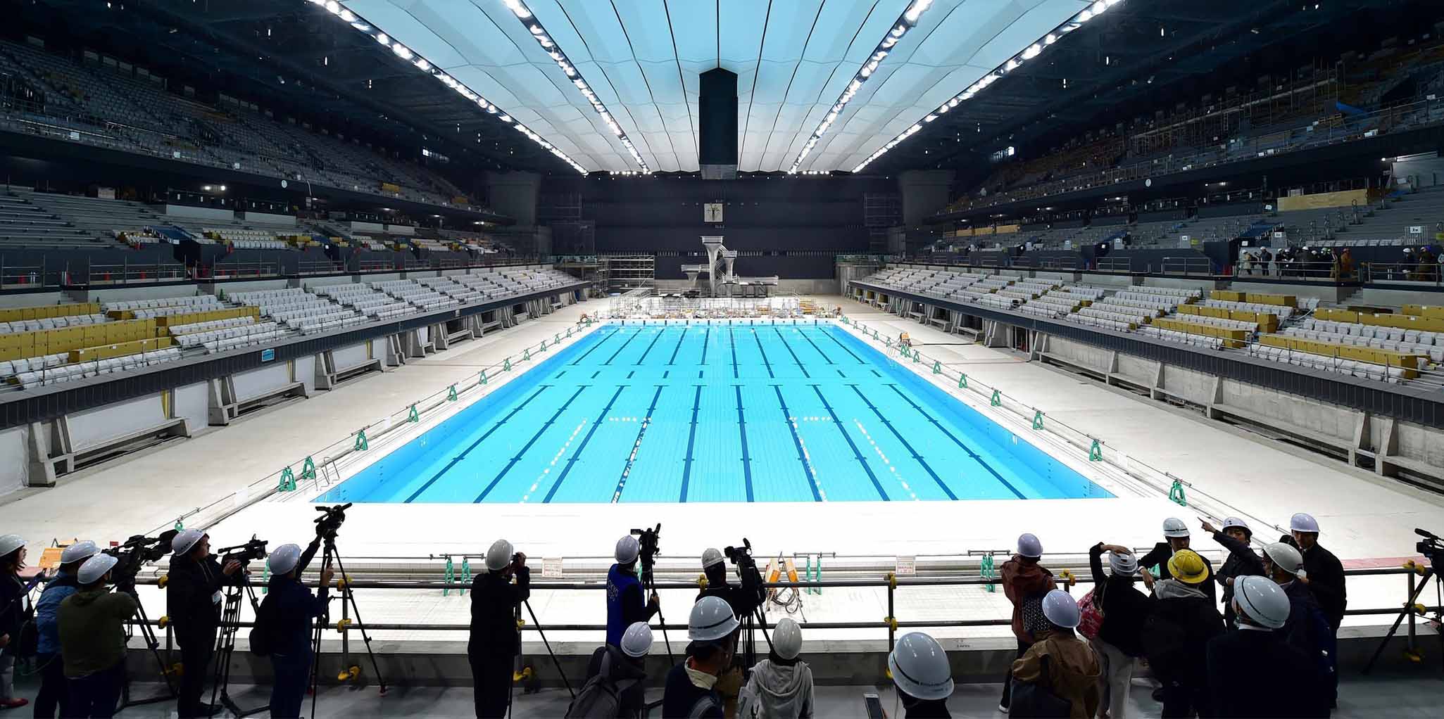 Tokio Prasentiert Erstmals Das Schwimmstadion Fur Olympia 2020